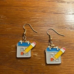 Pencil with Planner Earrings